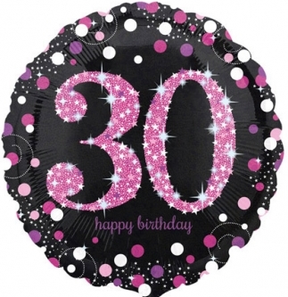 Levně Fóliový balónek 30 Pink Diamonds 43cm