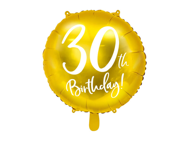 Levně Fóliový balónek 30th Birthday zlatý 45cm