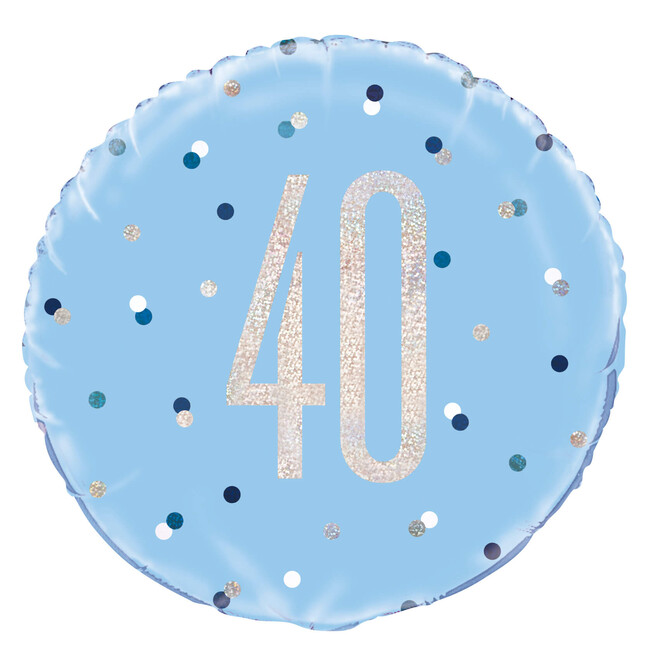 Levně Fóliový balónek 40 Birthday modrý 45cm