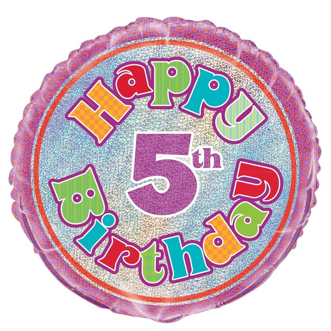 Levně Fóliový balónek 5 Happy Birthday 45cm
