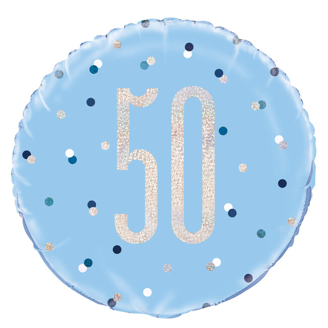 Fóliový balónek 50 Birthday modrý 45cm