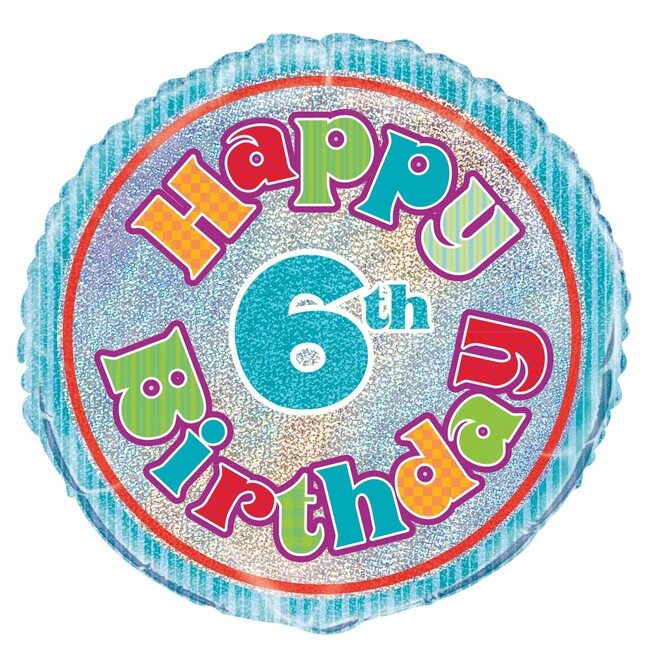 Levně Fóliový balónek 6 Happy Birthday 45cm