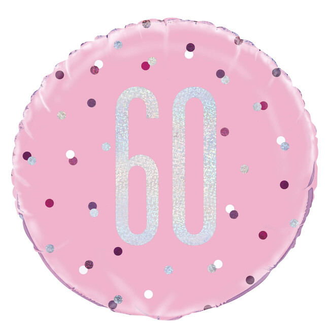 Levně Fóliový balónek 60 Birthday růžový 45cm