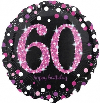 Levně Fóliový balónek 60 Pink Diamonds 43cm
