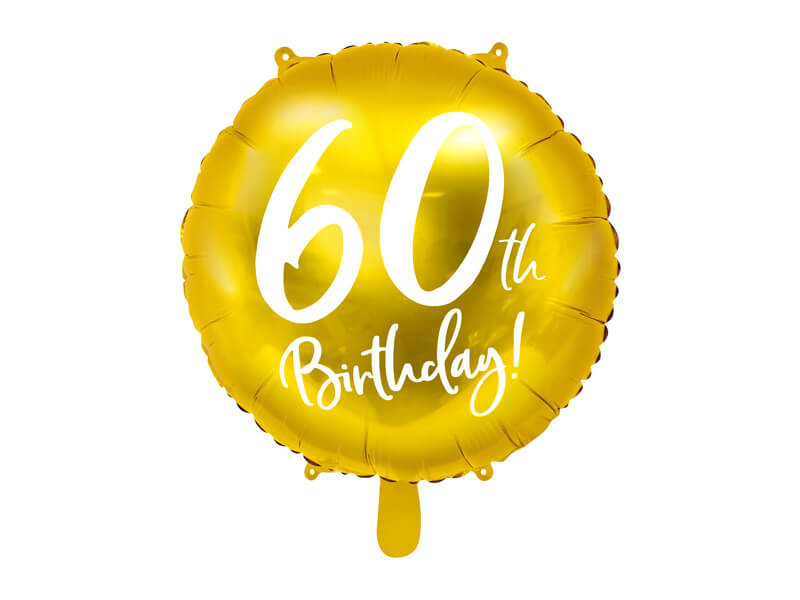 Levně Fóliový balónek 60th Birthday zlatý 45cm