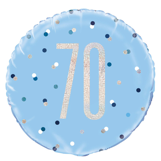 Fóliový balónek 70 Birthday modrý 45cm
