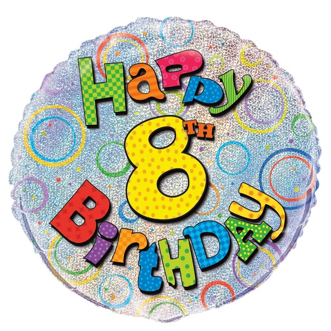 Levně Fóliový balónek 8 Happy Birthday 45cm
