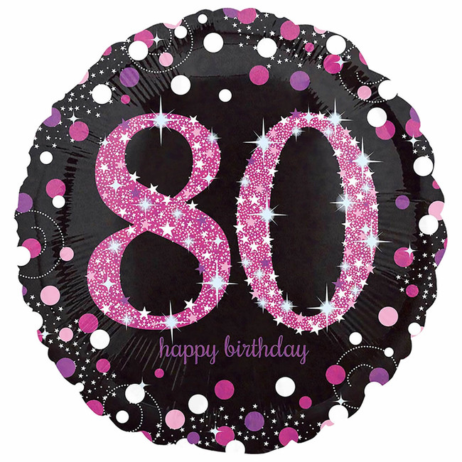 Fóliový balónek 80 Pink Diamonds 45cm