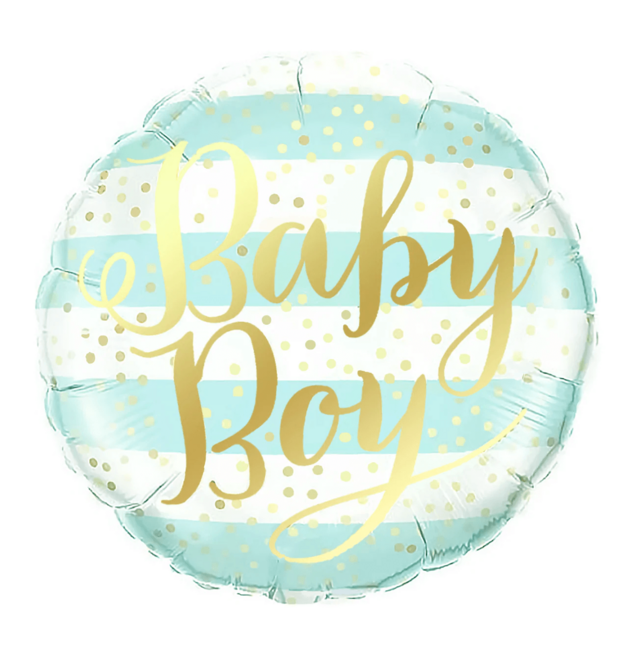 Fóliový balónek Baby Boy modro-zlatý 45cm