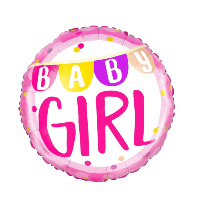 Fóliový balónek Baby Girl růžový 45cm