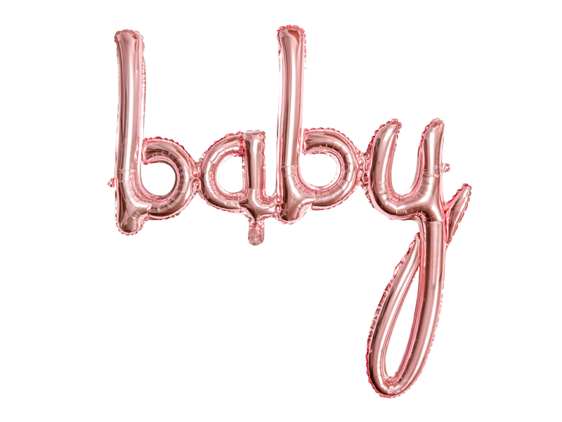 Levně Balónkový banner Baby růžově zlatý 73x75cm