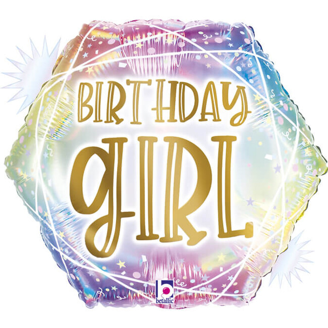 Levně Fóliový balónek Birthday Girl pastelový 45cm