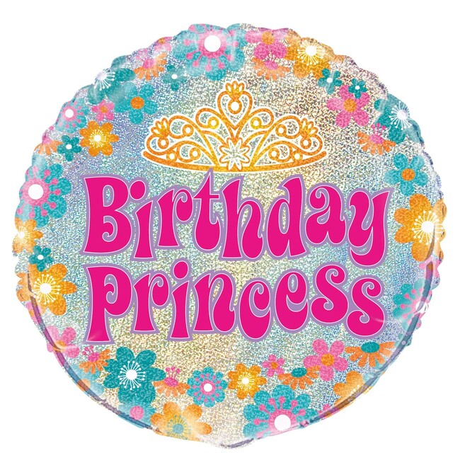 Levně Fóliový balónek Birthday Princess Prism 45cm