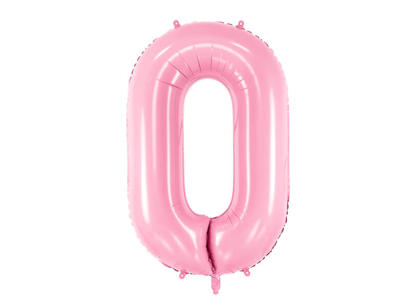 Levně Fóliový balónek Číslo 0 světle růžový 86cm