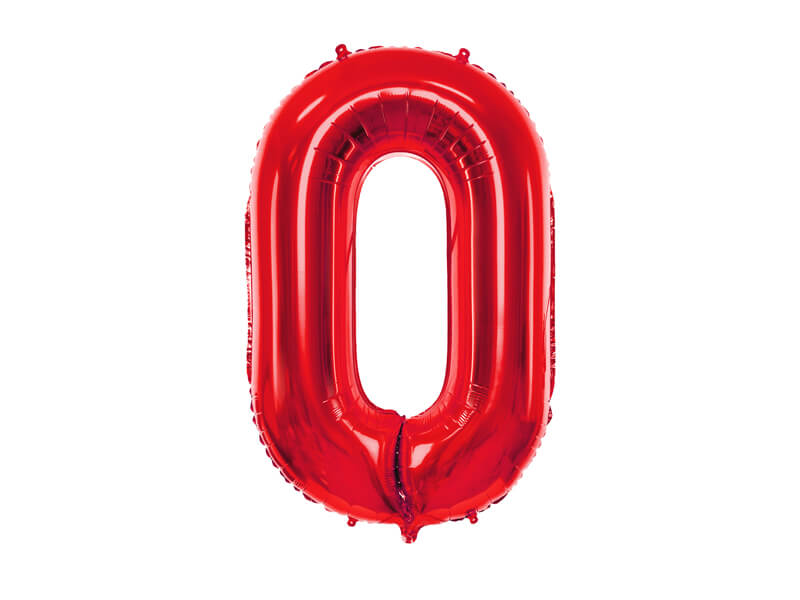 Levně Fóliový balónek Číslo 0 červený 86cm