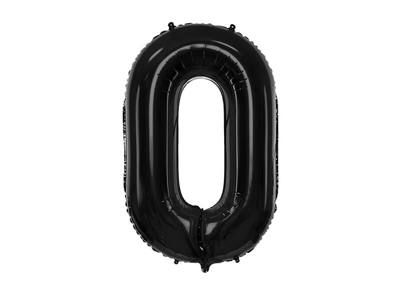 Levně Fóliový balónek Číslo 0 černý 86cm