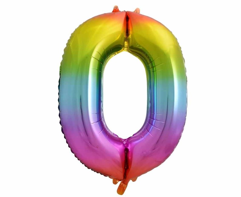 Fóliový balónek číslo 0 barevný 86cm