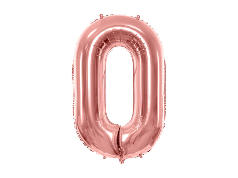 Levně Fóliový balónek Číslo 0 růžově zlatý 86cm
