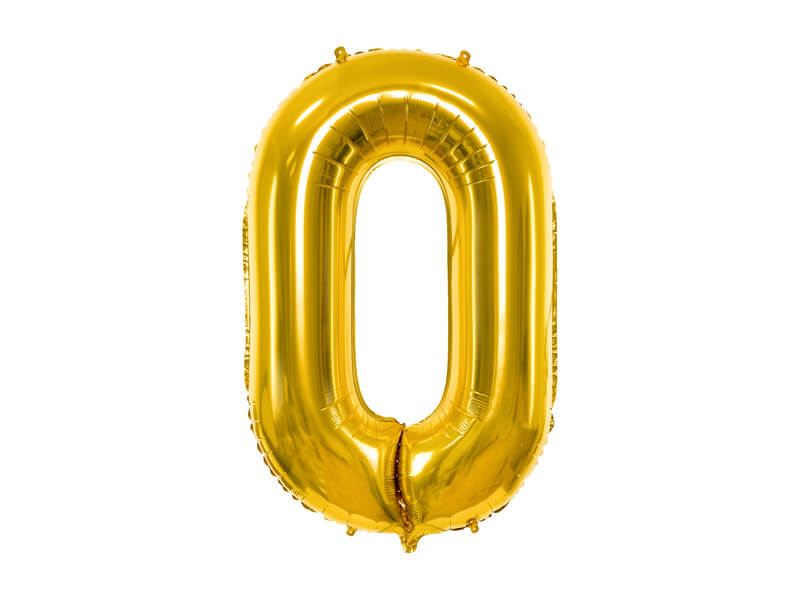 Levně Fóliový balónek Číslo 0 zlatý 86cm