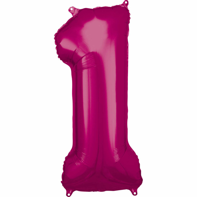 Fóliový balónek číslo 1 růžový 83 ??cm