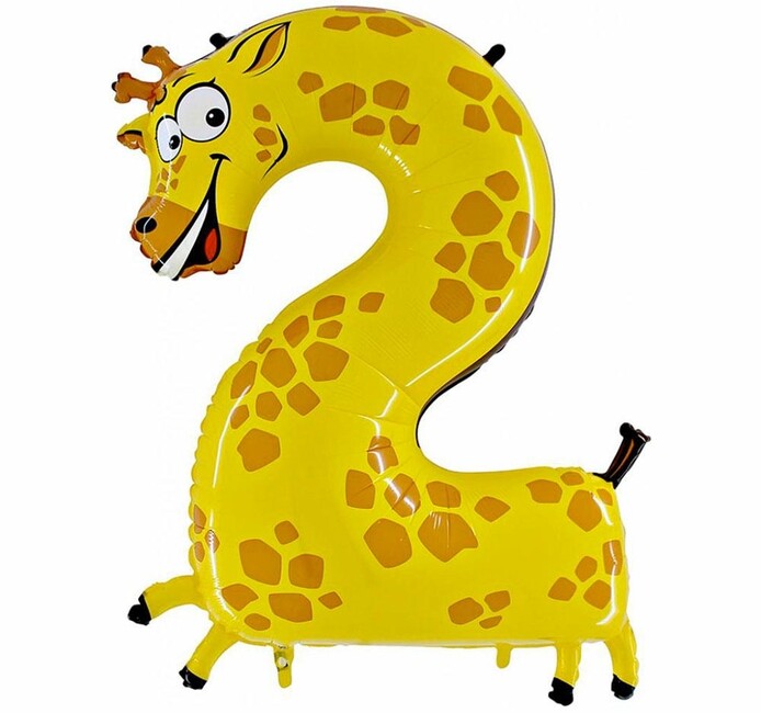 Levně Fóliový balónek číslo 2 Žirafa 104cm