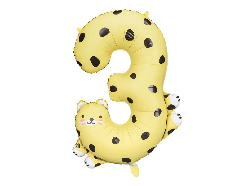 Levně Fóliový balónek číslo 3 Gepard 98cm