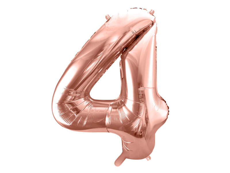 Fóliový balónek Číslo 4 růžově zlatý 86cm