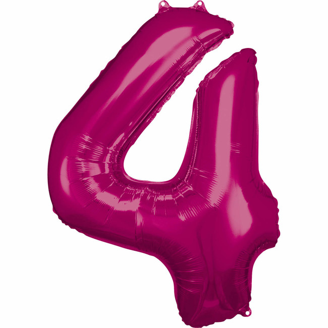 Fóliový balónek číslo 4 růžový 83 ??cm