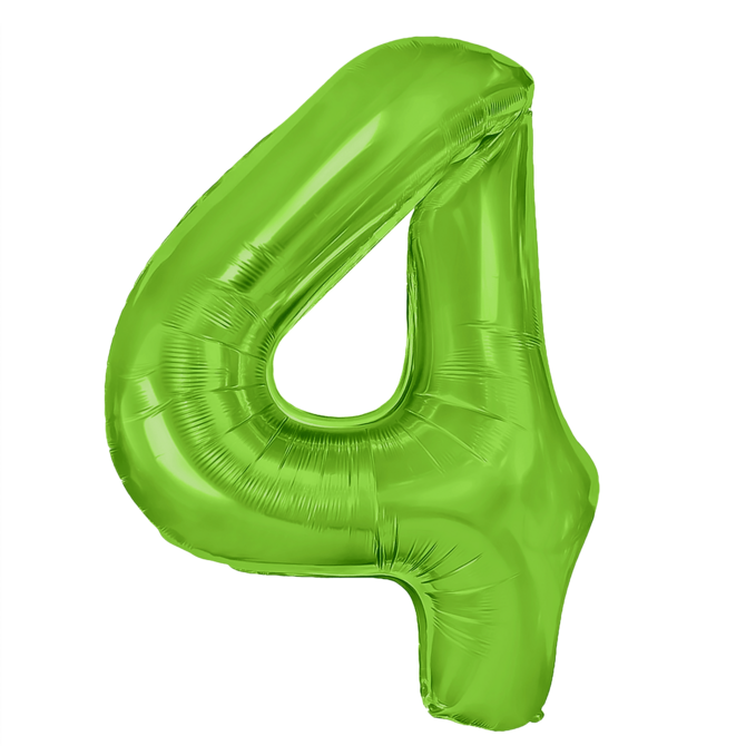 Levně Fóliový balón číslo 4 zelený 100cm
