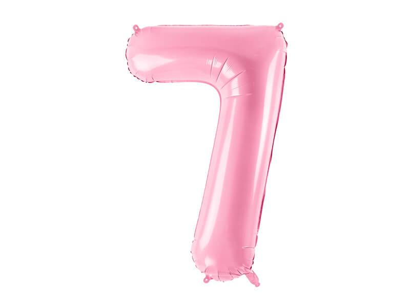 Fóliový balónek Číslo 7 světle růžový 86cm