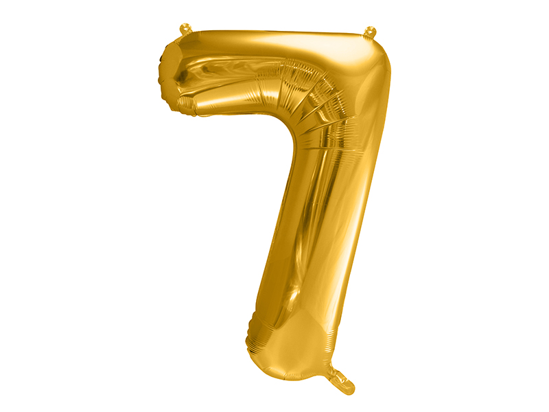 Fóliový balónek Číslo 7 zlatý 86cm