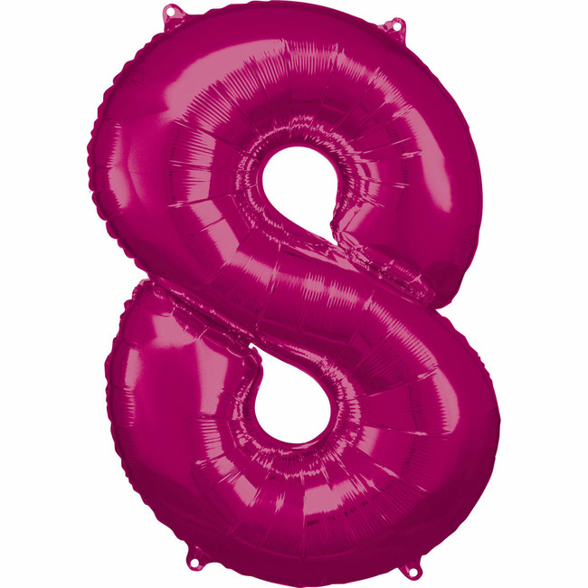 Fóliový balónek číslo 8 růžový 83 ??cm