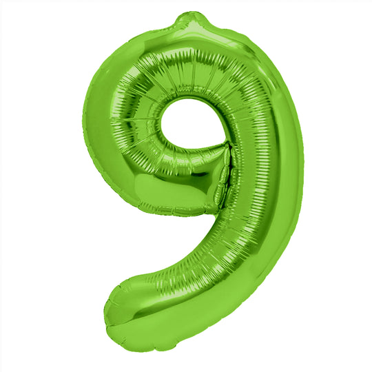 Levně Fóliový balón číslo 9 zelený 100cm