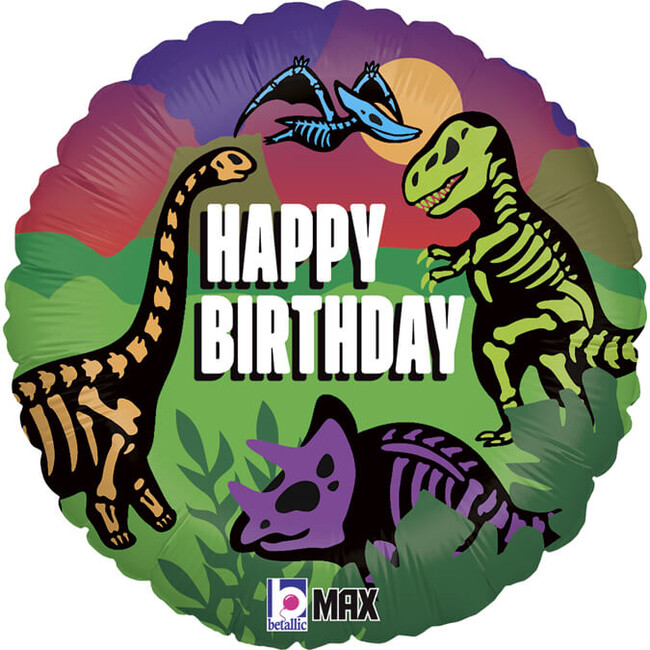 Fóliový balónek Dinosauři Happy Birthday 45cm