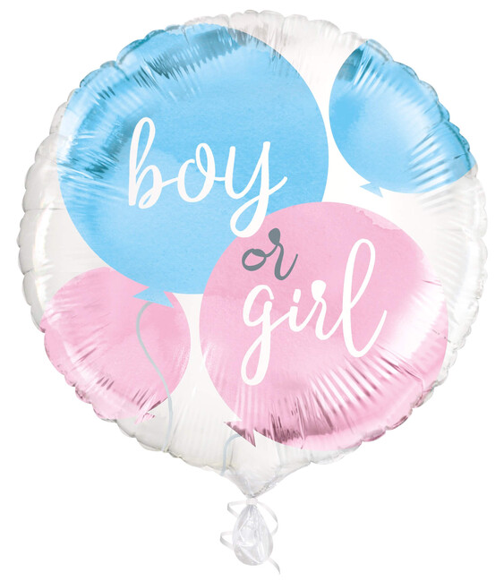 Fóliový balónek Gender Reveal Boy or Girl 45cm