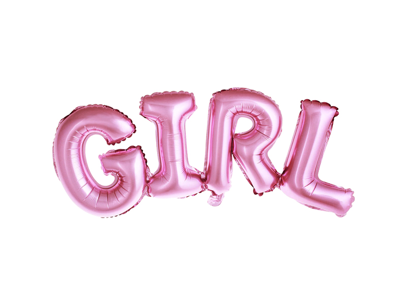 Levně Balónkový banner Girl růžový 74x33cm