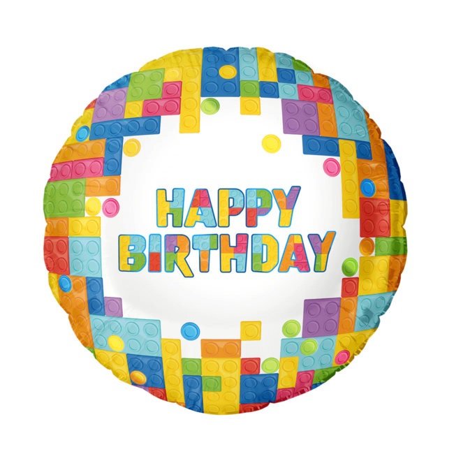 Levně Fóliový balónek Happy Birthday Lego 45cm