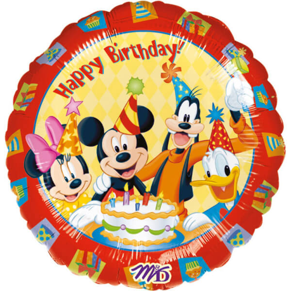 Fóliový balón Happy Birthday Mickey a kamarádi 45cm