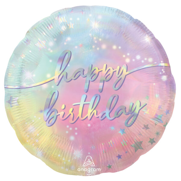 Levně Fóliový balónek Happy Birthday pastelový 43cm