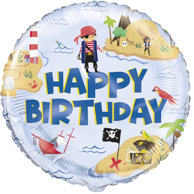 Fóliový balónek Happy Birthday Pirátský poklad 45cm