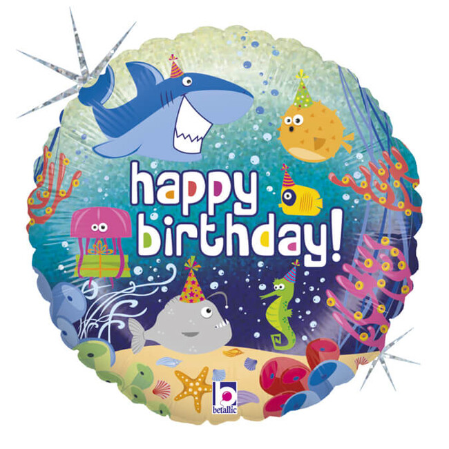 Fóliový balónek Happy Birthday Pod mořem 46cm