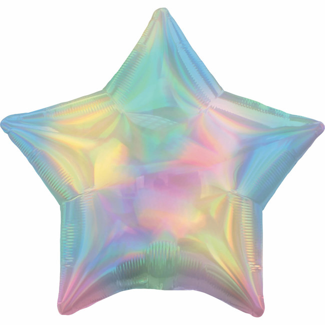 Fóliový balónek hvězda holografický pastelový