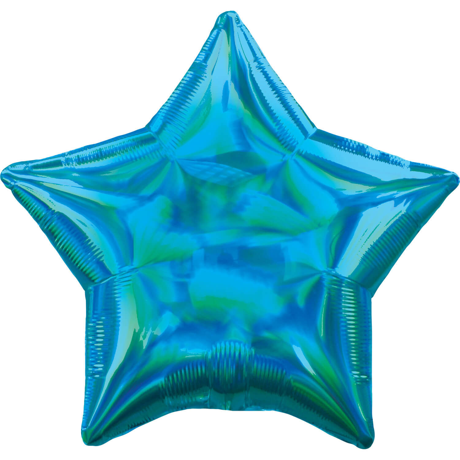 Fóliový balónek hvězda holografický tyrkysový 43cm