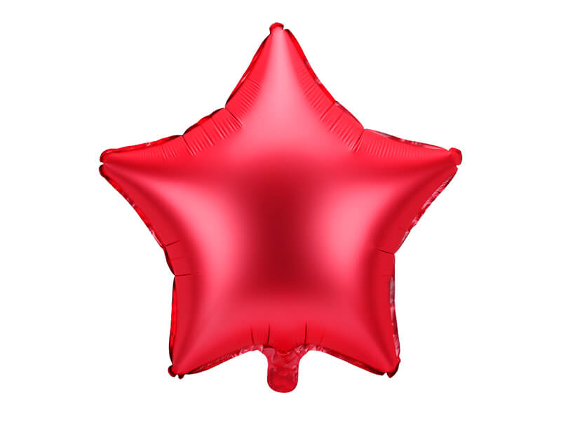 Fóliový balónek hvězda saténový červená 48cm