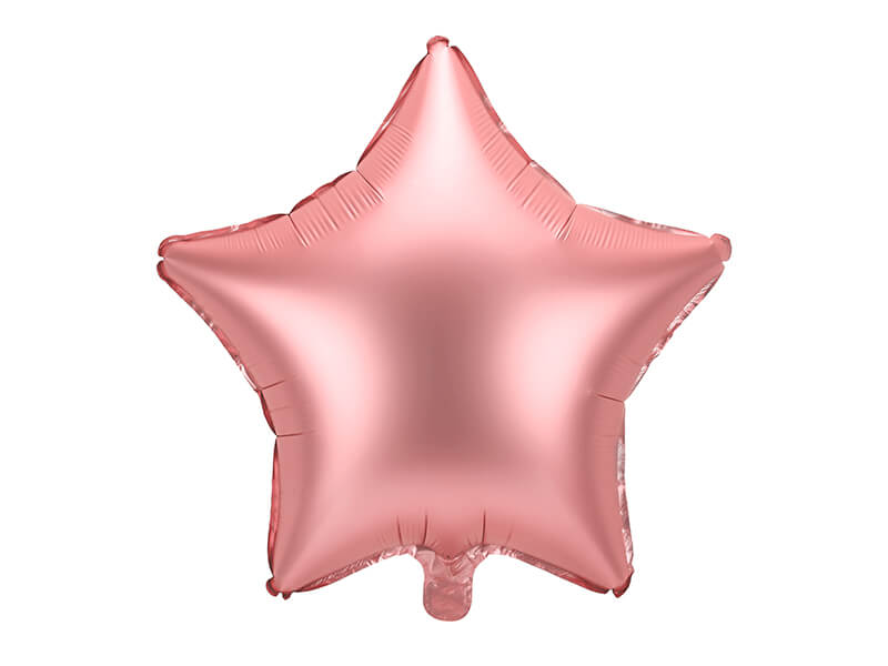 Fóliový balónek hvězda saténová růžově zlatá 47cm