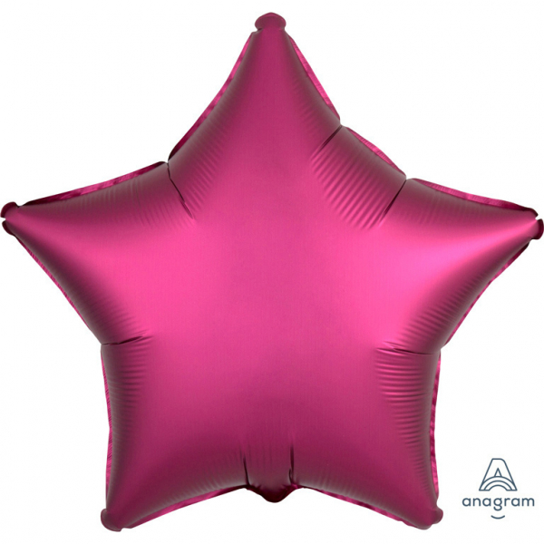 Fóliový balónek hvězda Satin Luxe tmavě růžový 45cm