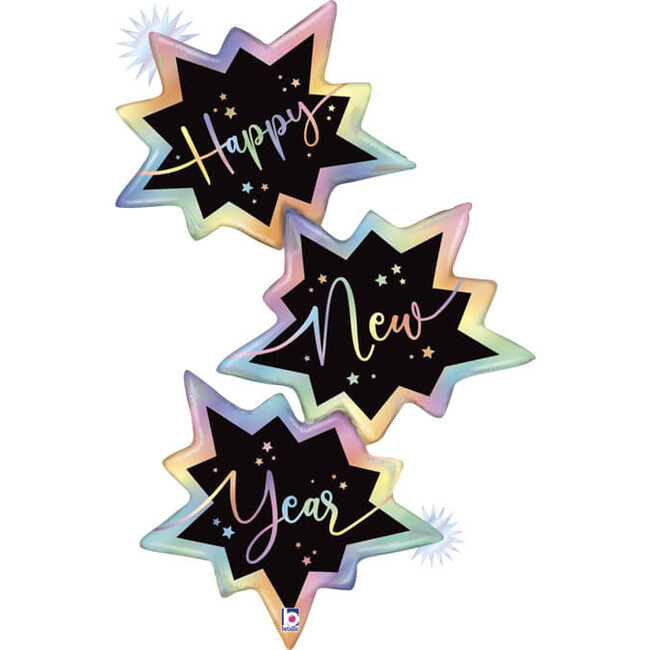 Levně Fóliový balónek hvězdy Happy New Year 130cm