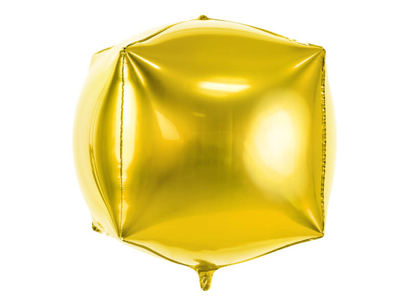 Fóliový balónek Kostka zlatý 35cm