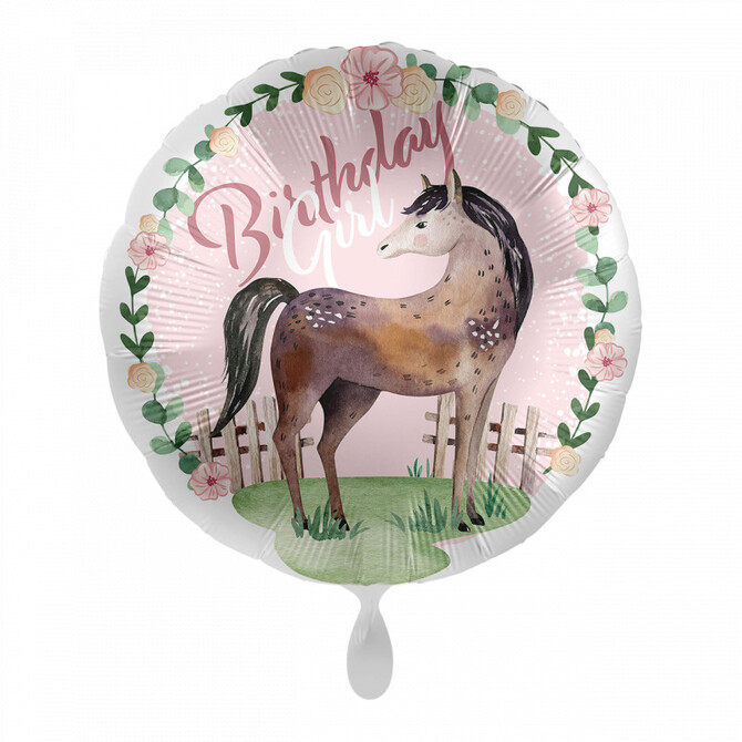 Levně Fóliový balónek Kůň Birthday Girl 43cm
