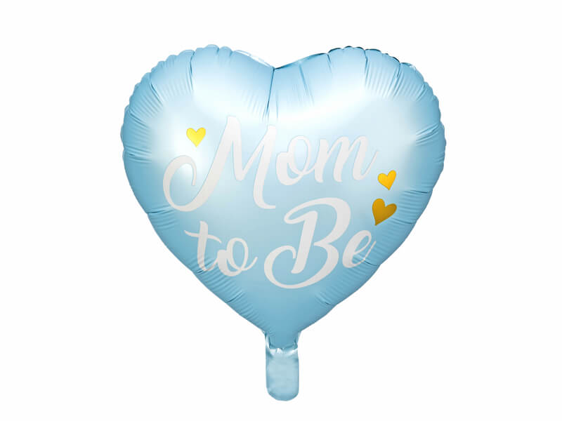 Fóliový balónek srdce Mum to be modrý 35cm